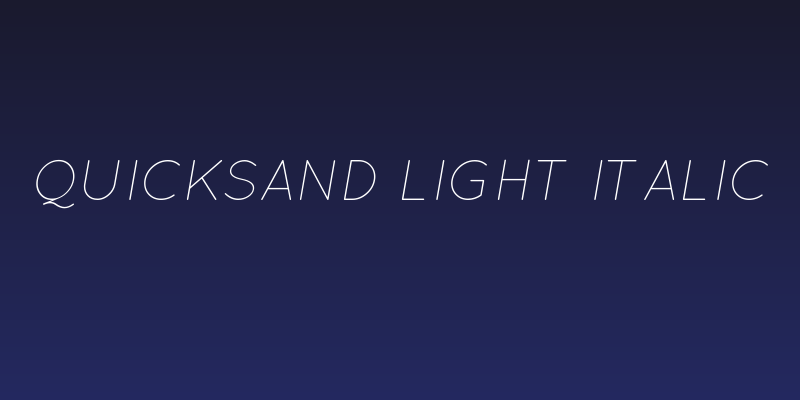 Quicksand Light Italic Social Header