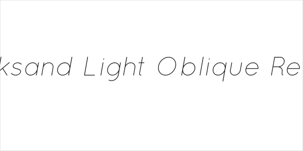 Quicksand Light Oblique Regular Logo