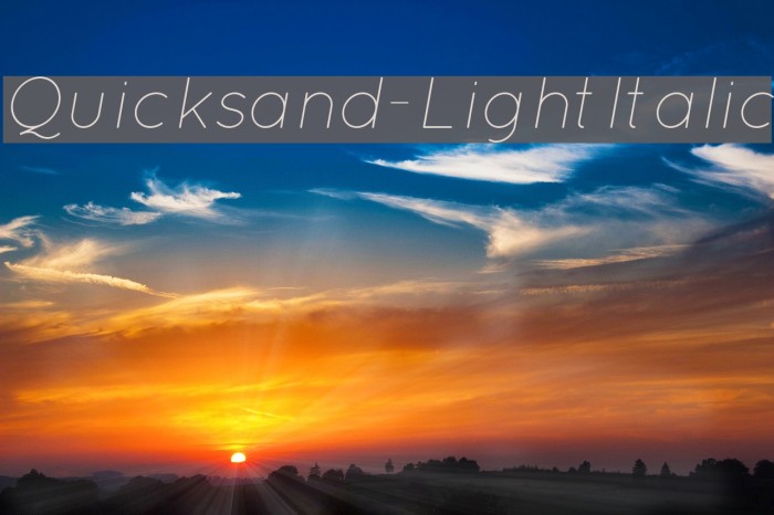 Quicksand-LightItalic Font examples