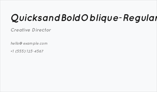 QuicksandBoldOblique-Regular Business Card