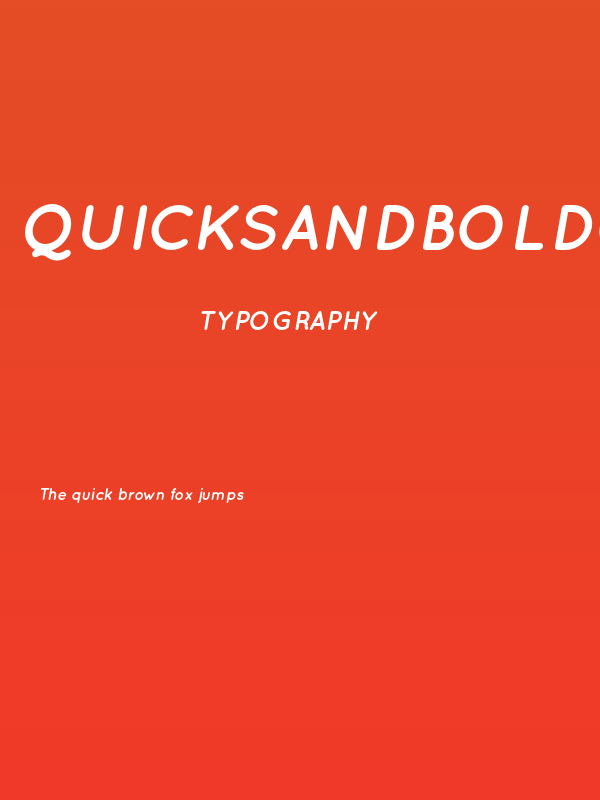 QuicksandBoldOblique-Regular Poster