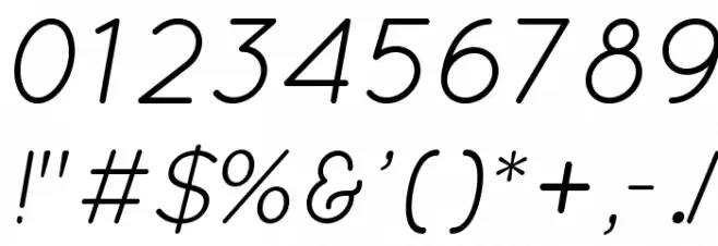 QuicksandBookOblique-Regular Font OTHER CHARS