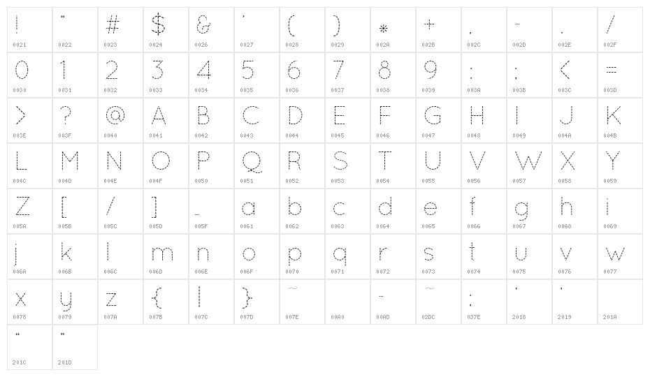 QuicksandDash-Regular Character Map