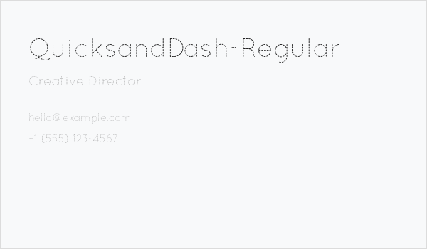 QuicksandDash-Regular Business Card