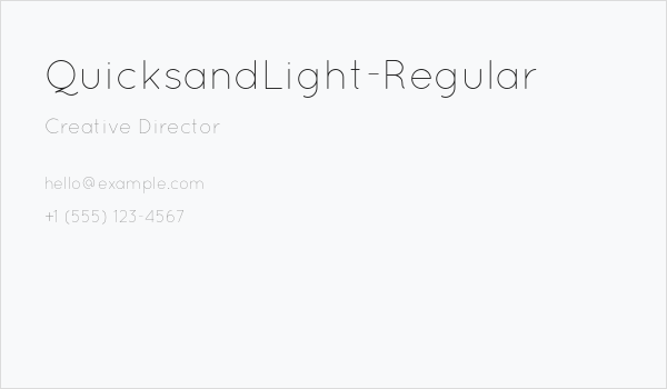 QuicksandLight-Regular Business Card
