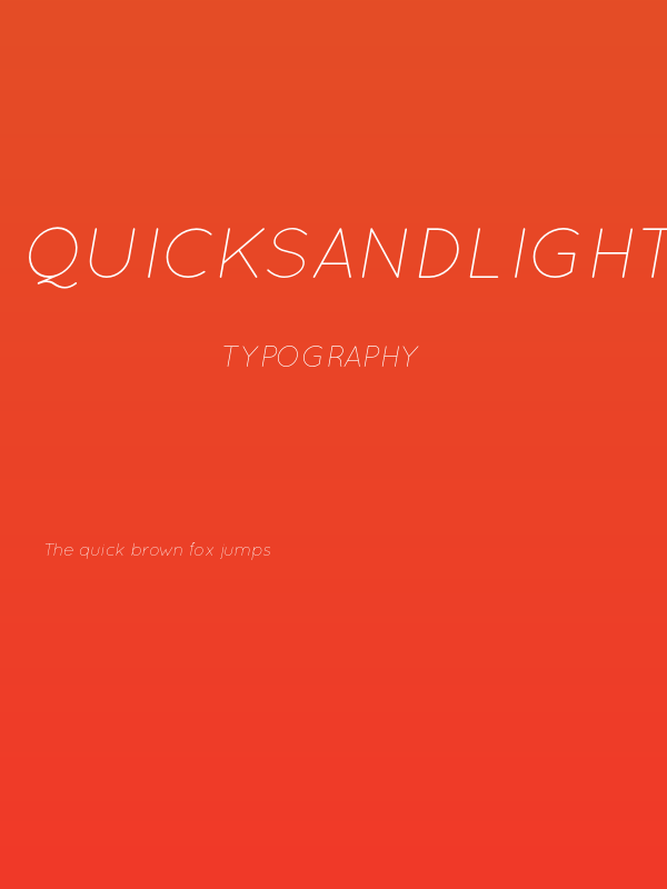 QuicksandLightOblique-Regular Poster
