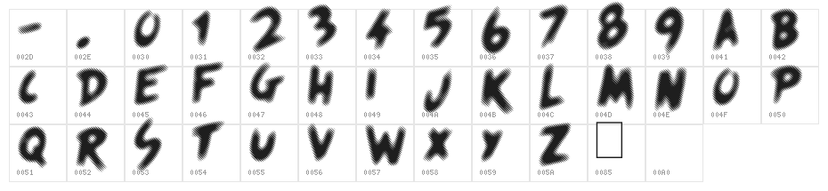 Quicksands Character Map