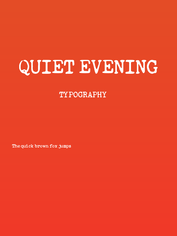 Quiet Evening Poster
