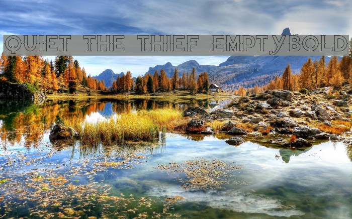 Quiet the Thief EmptyBold Font examples