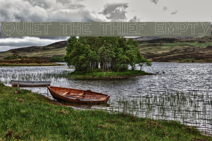 Quiet the Thief Empty Font examples