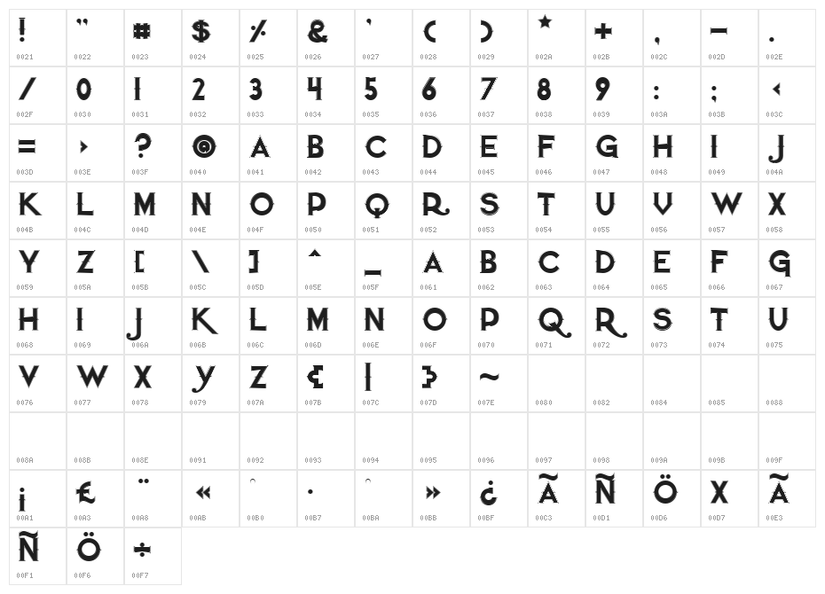 Quiet the Thief OutlinedTight Character Map