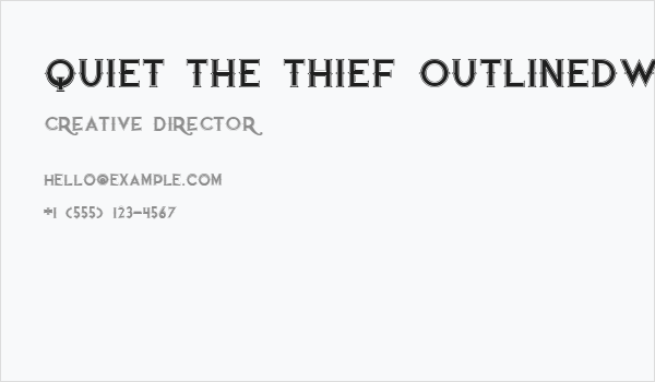 Quiet the Thief OutlinedWide Business Card