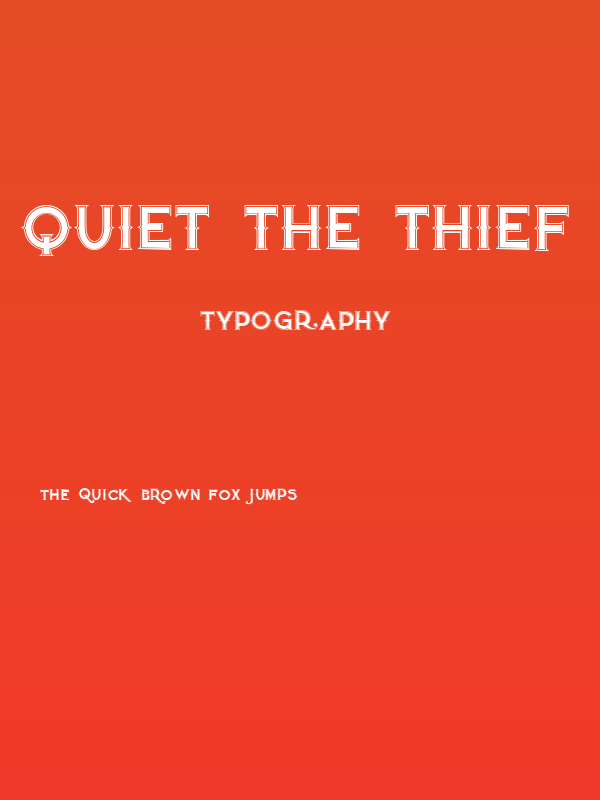 Quiet the Thief OutlinedWide Poster