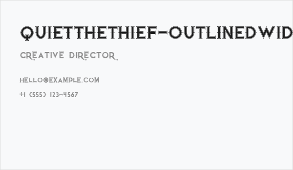QuiettheThief-OutlinedWide Business Card