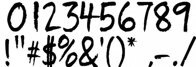 Quikhand 1.1 Font OTHER CHARS