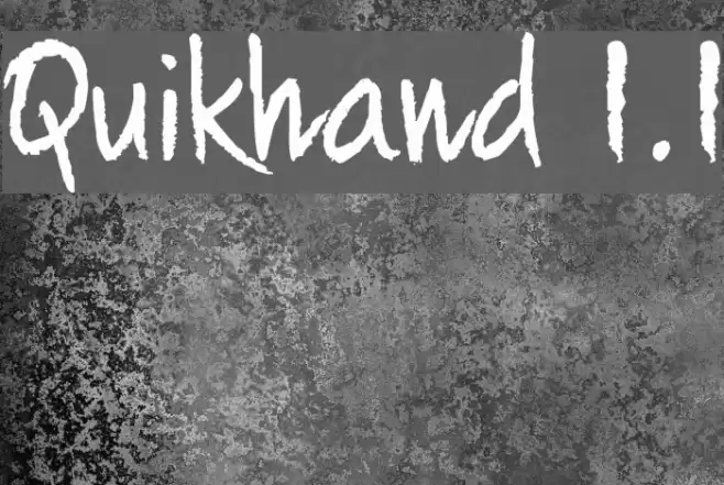 Quikhand 1.1 Font examples