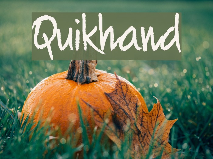 Quikhand Font examples