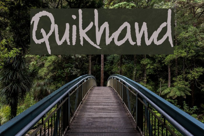 Quikhand Font examples