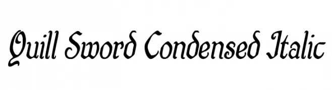 Quill Sword Condensed Italic  Free Fonts Download