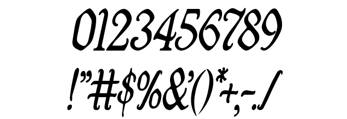 Quill Sword Condensed Italic Font OTHER CHARS