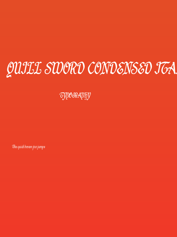 Quill Sword Condensed Italic Poster