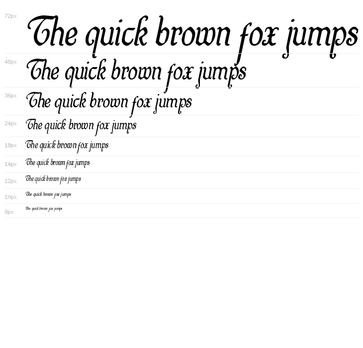 Quill Sword Condensed Italic Waterfall