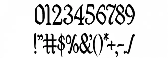 Quill Sword Condensed Font OTHER CHARS