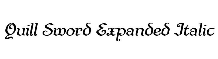 Quill Sword Expanded Italic Font