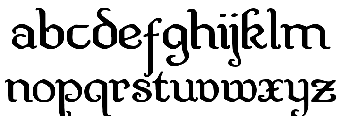 Quill Sword Expanded Font LOWERCASE