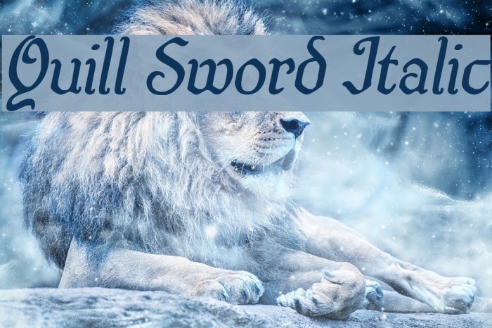 Quill Sword Italic Font examples