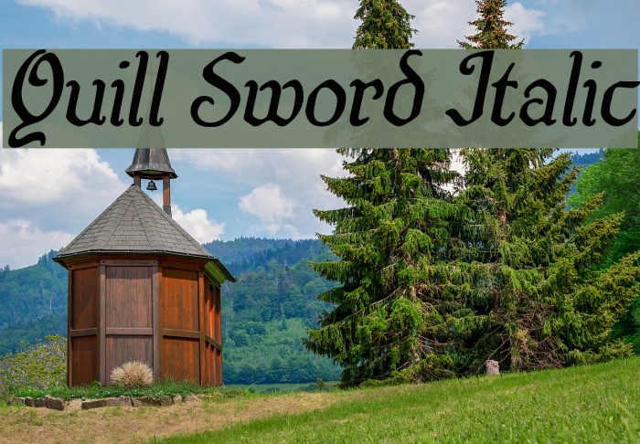 Quill Sword Italic Font examples