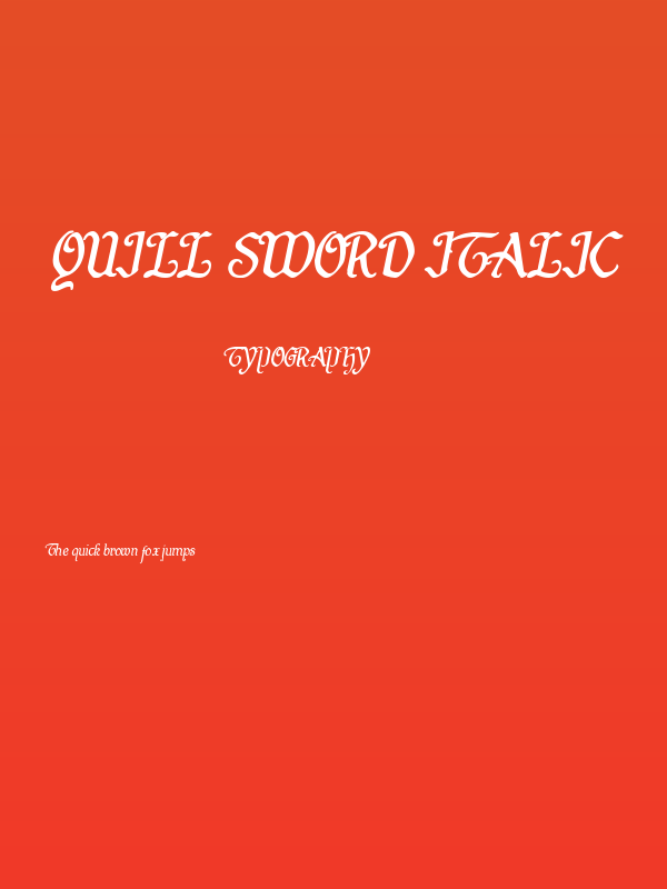 Quill Sword Italic Poster