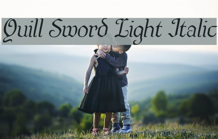 Quill Sword Light Italic Font examples