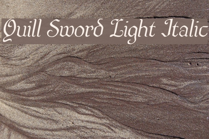 Quill Sword Light Italic Font examples