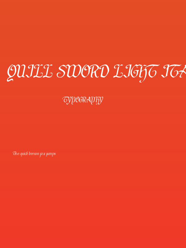 Quill Sword Light Italic Poster