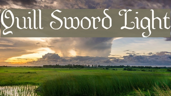 Quill Sword Light Font examples