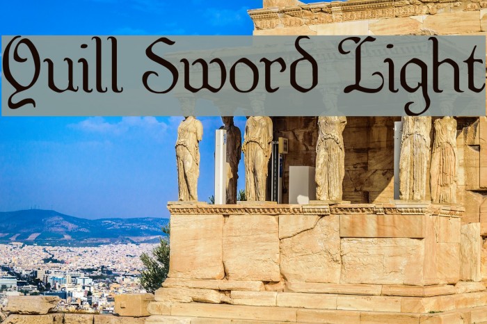 Quill Sword Light Font examples