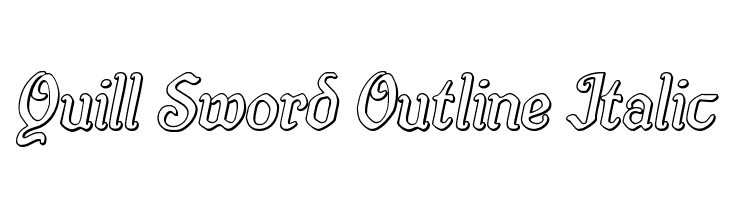 Quill Sword Outline Italic  Descarca Fonturi Gratis