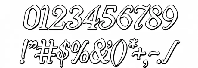 Quill Sword Outline Italic Font OTHER CHARS