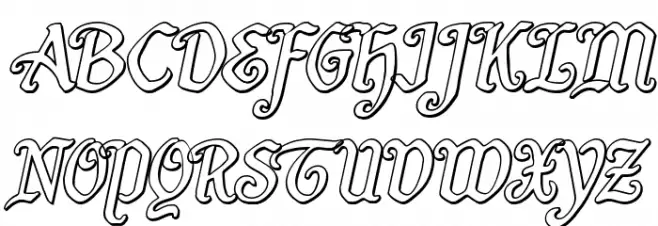 Quill Sword Outline Italic خط أحرف كبيرة