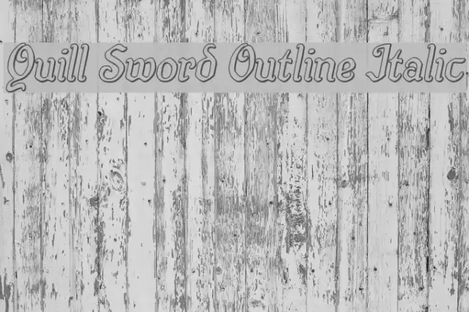 Quill Sword Outline Italic Font examples