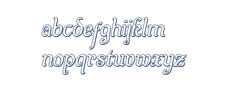 Quill Sword Outline Italic Lowercase