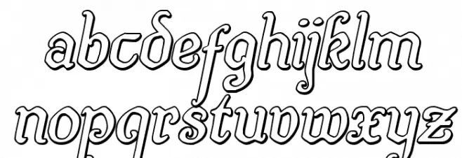 Quill Sword Outline Italic 字体 小写