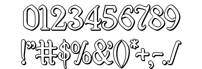 Quill Sword Outline Font OTHER CHARS