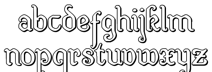 Quill Sword Outline Font LOWERCASE