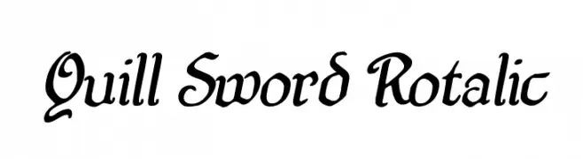 Quill Sword Rotalic  Frei Schriftart Herunterladen