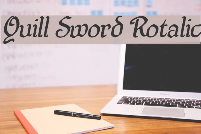 Quill Sword Rotalic Font examples