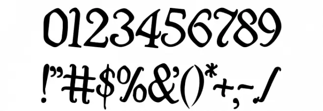 Quill Sword Rotated 2 Font OTHER CHARS