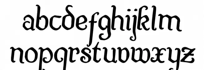 Quill Sword Rotated 2 Schriftart Kleinbuchstaben