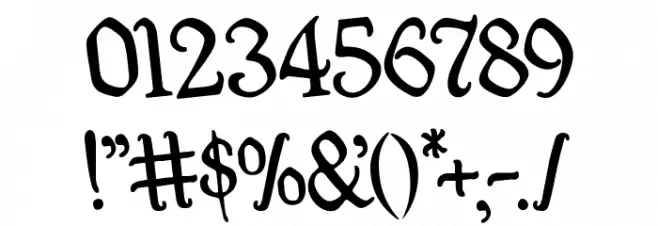 Quill Sword Rotated Font OTHER CHARS